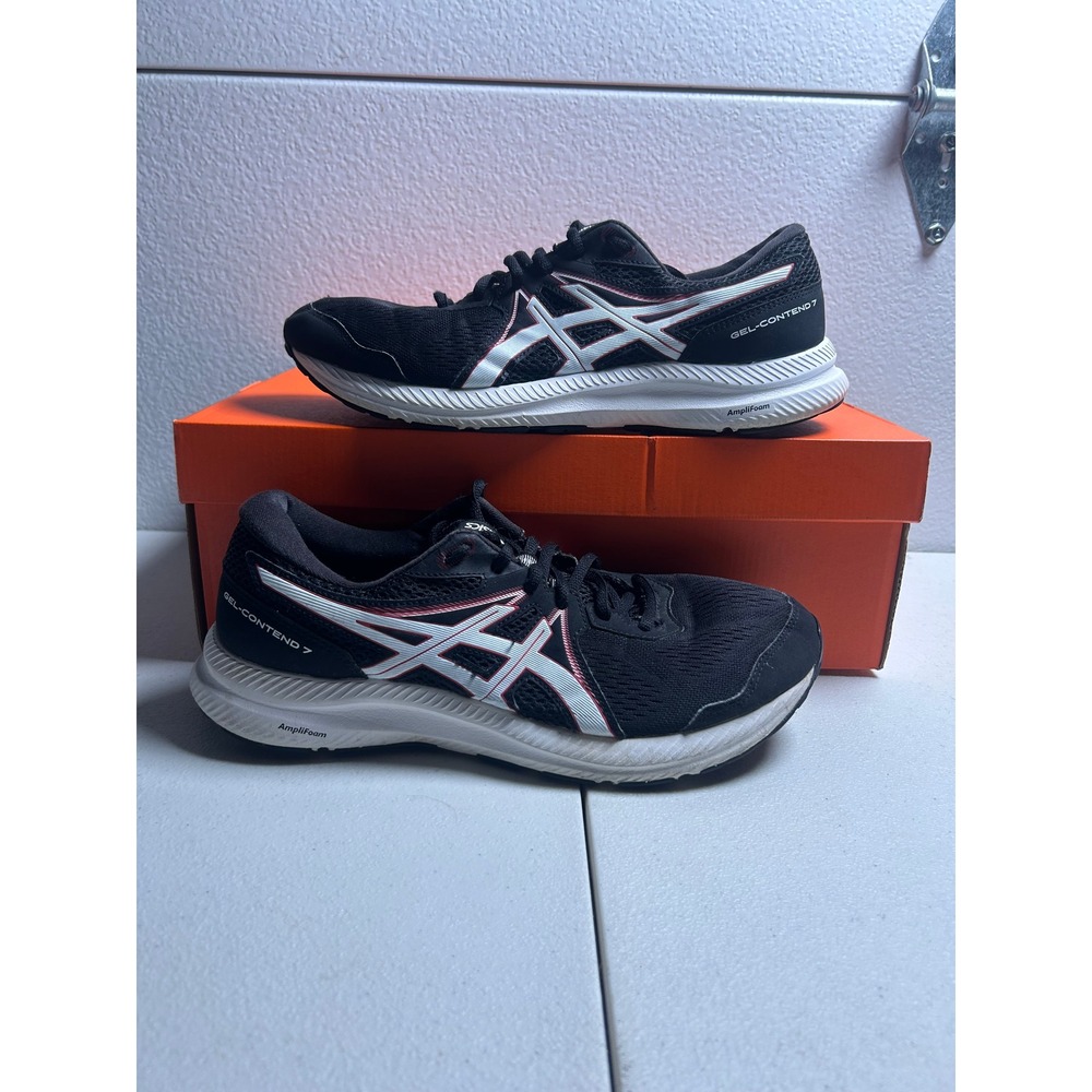ASICS Gel-Contend 7 Black White Red Mens 10 #2947